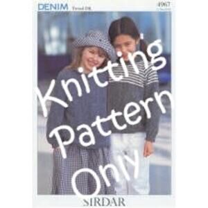 New Sirdar 4967 Denim Tweed Girls Child Pullover Sweater Double Knitting Pattern